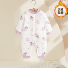新生婴儿连体衣儿童秋冬季纯棉无骨哈衣服初生睡衣男女宝宝爬服春