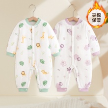 新生婴儿儿衣服春秋冬装宝宝连体衣纯棉保暖睡衣夹薄棉包屁衣哈衣