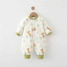 婴儿衣服加厚夹棉40g秋冬季款男女宝宝新生儿连体衣初生爬 服睡衣