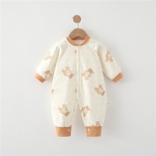 婴儿衣服加厚夹棉40g秋冬季款男女宝宝新生儿连体衣初生爬 服睡衣