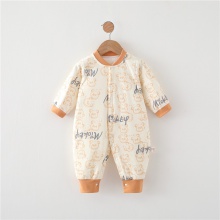 婴儿衣服加厚夹棉40g秋冬季款男女宝宝新生儿连体衣初生爬 服睡衣