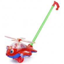 大号卡通飞机婴儿手推车会吐舌头带响铃会眨眼儿童学步玩具