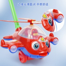大号卡通飞机婴儿手推车会吐舌头带响铃会眨眼儿童学步玩具