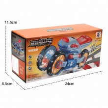 抖音同款电动万向变形摩托车炫彩音乐灯光特技旋转赛车儿童玩具潮