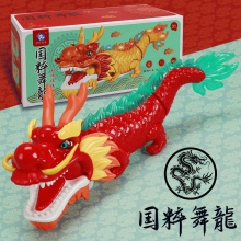 抖音同款潮电动万向摇摆国潮舞龙炫彩音乐灯光吉祥物儿童玩具国潮