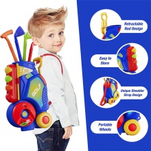 亚马逊高尔夫球车套装玩具新款室内户外体育运动玩具高尔夫球