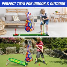 亚马逊高尔夫球车套装玩具新款室内户外体育运动玩具高尔夫球