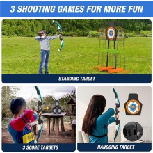 亚马逊儿童弓箭玩具套装带立体移动式立靶LED发光弓吸盘箭礼