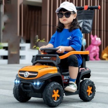 儿童电动车四轮遥控车带手推杆四轮汽车充电男女宝宝可坐人玩具车
