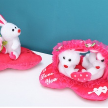 小兔子组合 公仔毛绒玩具 可爱玩偶生日礼物 毛绒兔子玩具