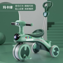 儿童三轮车多功能脚踏车1一6岁宝宝学步车带推把静音轮滑行车