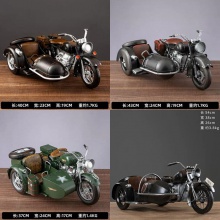 复古怀旧摆件挎斗三轮摩托车模型文艺家居客厅玄关摆设橱窗装饰