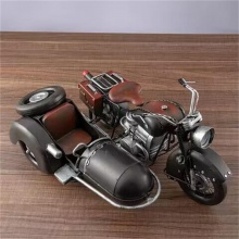复古怀旧摆件挎斗三轮摩托车模型文艺家居客厅玄关摆设橱窗装饰