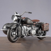 复古怀旧摆件挎斗三轮摩托车模型文艺家居客厅玄关摆设橱窗装饰