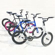 新款20寸死飞车倒刹车40刀 男女款学生倒骑电镀动作把小轮单车