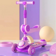 儿童滑板车三合一三轮闪光音乐溜溜车可坐可滑可推踏板宝宝滑板车