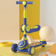 儿童滑板车三合一三轮闪光音乐溜溜车可坐可滑可推踏板宝宝滑板车