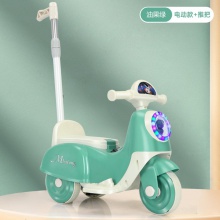 三轮车男女小孩宝宝电瓶车可坐人可推可滑行玩具车儿童推把摩托车