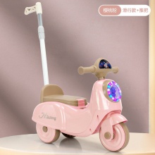 三轮车男女小孩宝宝电瓶车可坐人可推可滑行玩具车儿童推把摩托车