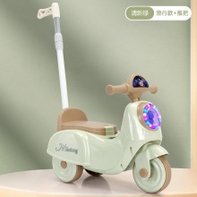 三轮车男女小孩宝宝电瓶车可坐人可推可滑行玩具车儿童推把摩托车