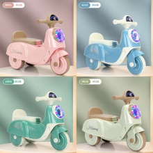三轮车男女小孩宝宝电瓶车可坐人可推可滑行玩具车儿童推把摩托车