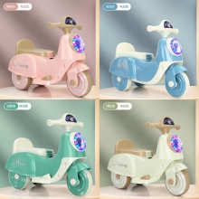 三轮车男女小孩宝宝电瓶车可坐人可推可滑行玩具车儿童推把摩托车