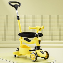 小童滑板车可推行可坐可滑单脚滑行儿童闪光DUO功能宝宝可贴牌