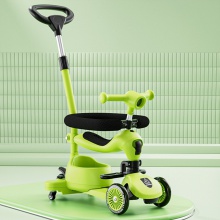 小童滑板车可推行可坐可滑单脚滑行儿童闪光DUO功能宝宝可贴牌