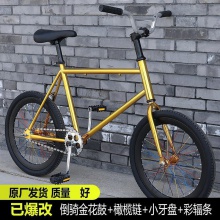 公路赛自行车D配爆改轻便20寸死飞翘头特技单车男女公路车可改装