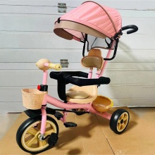 儿童三轮车脚踏车新款遮阳棚骑行车控制方向防侧翻童车厂