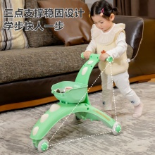 新款DUO功能儿童学步车溜溜滑行三轮车带音乐盒灯光可骑可推闪光轮