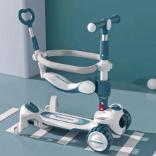 推把儿童滑板车可坐四合一塑料闪发光三四轮踏板车可折叠滑板