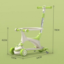 新设计50毫米宽聚氨酯闪光轮4合一儿童玩具儿童踢踏板车