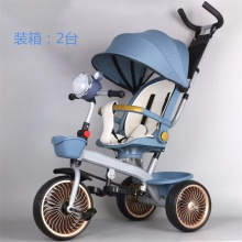 儿童三轮车多种功能四合一带蓬手推车宝宝脚踏车音乐灯光玩具车