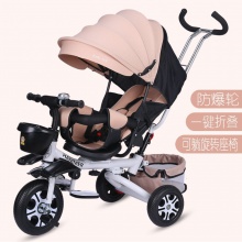 可躺儿童三轮车折叠脚踏车宝宝手推车1-3-5婴幼儿推车小孩童车