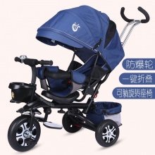 可躺儿童三轮车折叠脚踏车宝宝手推车1-3-5婴幼儿推车小孩童车