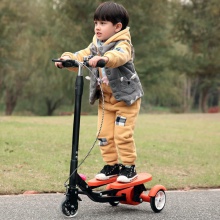 儿童滑板车男女小孩双翼健身踏板3-6-12岁宝宝可折叠闪光
