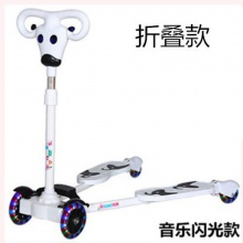 滑板车大童儿童车双脚分开2-9岁闪光四轮剪男女孩宝宝脚踩滑行车