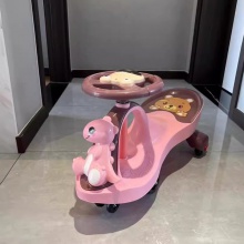 儿童扭扭车带靠背1-3-6岁溜溜车轮带音乐静音轮男女宝宝滑行