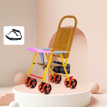 竹藤推车婴儿轻便藤椅折叠可坐躺藤编小竹车儿童手推车