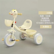 新款儿童三轮车脚踏车玩具带灯光音乐加大轮子2-4岁卡通款