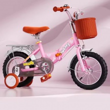 带普通踏板和制动线的折叠儿童4轮12 14 16英寸钢自行车适合2-8岁儿童