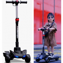 儿童电动滑板车折叠充电代步车站骑亲子同款带蓝牙音乐