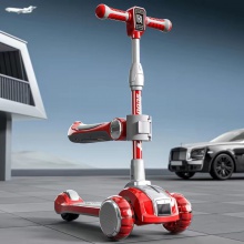 滑板车儿童2-6-12岁宝宝小中大童免安装可折叠调节灯光音乐加