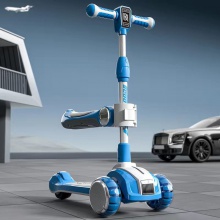 滑板车儿童2-6-12岁宝宝小中大童免安装可折叠调节灯光音乐加