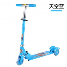 儿童滑板车脚踏车三轮闪光全铁滑滑车scooter可升降可折叠2轮车