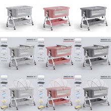 便携式可移动婴儿床可折叠高低调节拼接大床宝宝摇篮床bb床防溢奶