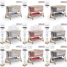 便携式可移动婴儿床可折叠高低调节拼接大床宝宝摇篮床bb床防溢奶