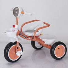 儿童三轮车带后斗护栏1-3岁男女孩脚踏车带音乐灯光自行车童车