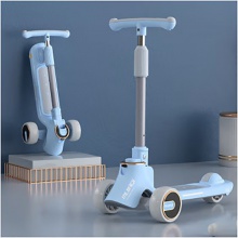 滑板车儿童三合一滑板车宝宝滑行车可坐可滑一键折叠2-12岁溜溜车